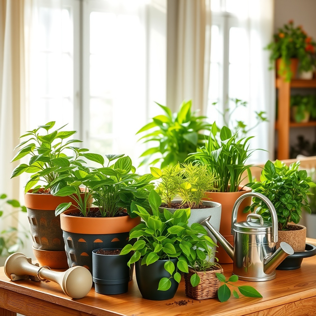 Indoor Garten mit schönen Pflanzen